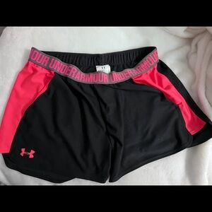 Under Armour Women's Athletic Shorts in Black and Pink